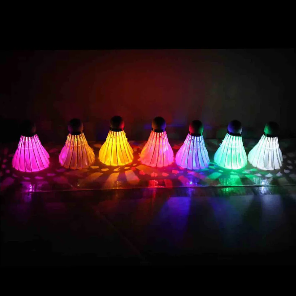4x светодиодный бадминтон набор Волан RGB Ночная свечение крытый спорт на открытом