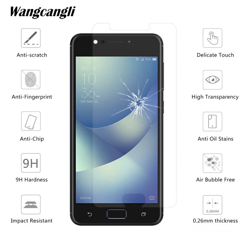 Закаленное стекло Wangcangli для ASUS ZC520KL, защита экрана 9 H, Защитное стекло для телефона 0,3 мм, ультратонкое, защита от падения