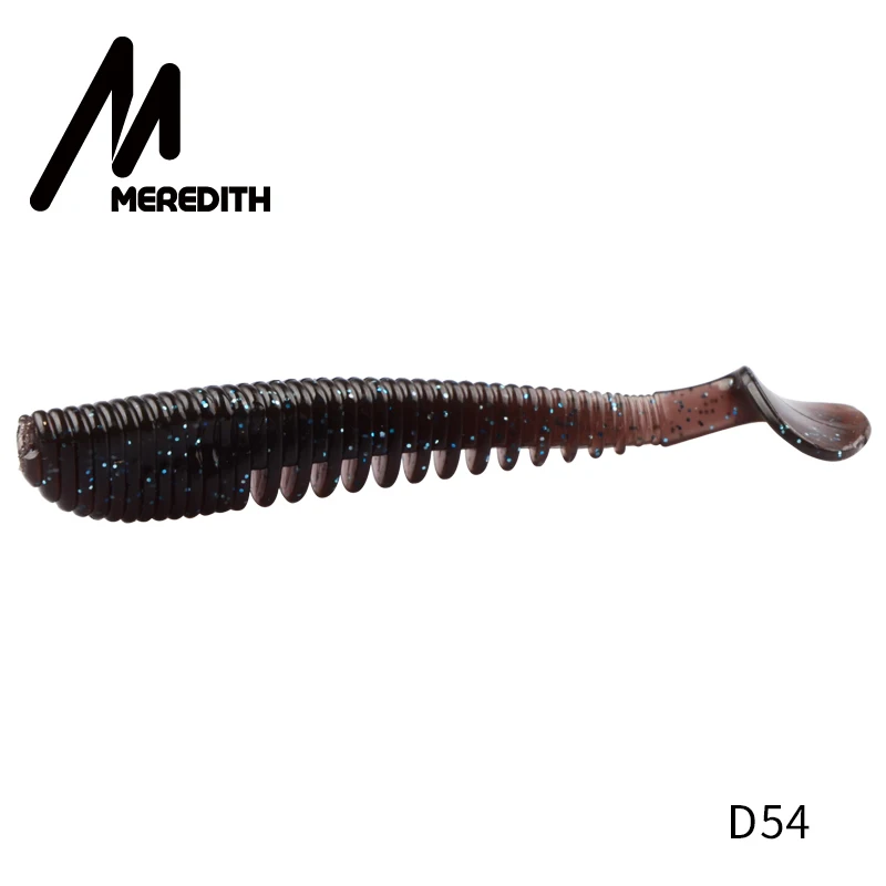 D54 MEREDITH, 4 шт., наживка Awaruna, мягкие приманки, 13 см, 10,4 г, приманка для ловли карпа, Iscas, искусственный яркий свимбейт в форме червя, блесна - Цвет: D54
