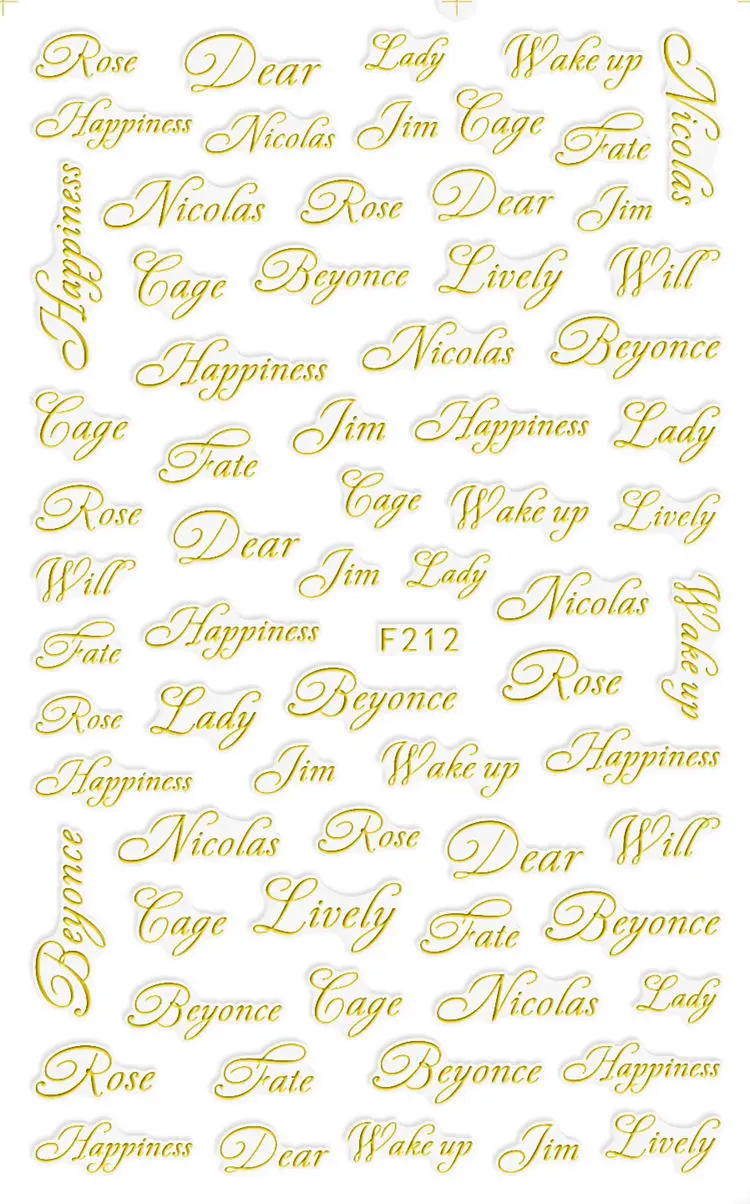 1 лист 3D уникальный классический шрифт английская буква леди дизайн слов клейкие