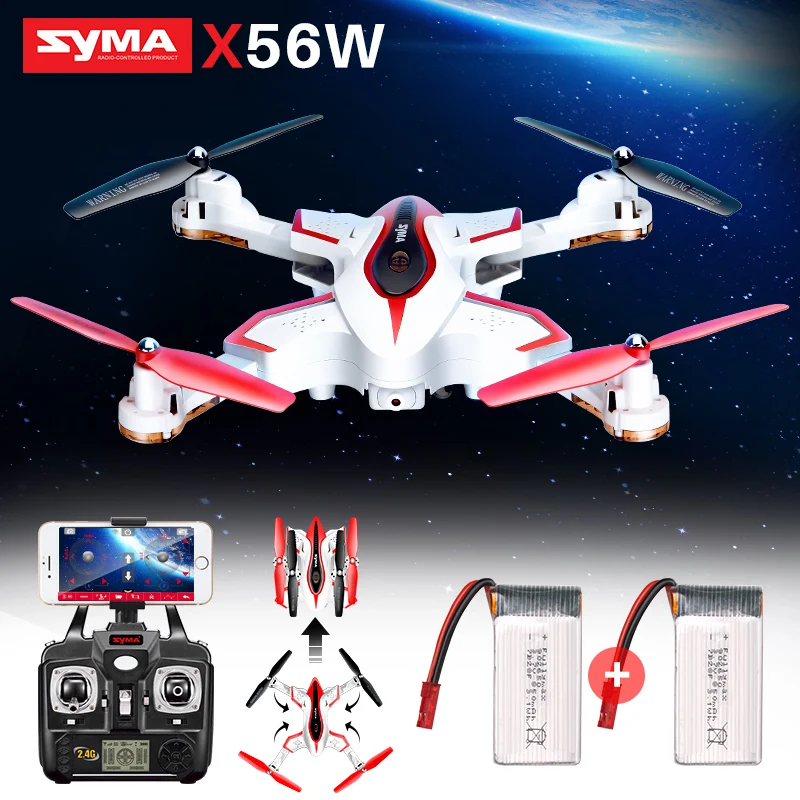 2 батареи SYMA официальный X56W RC вертолет складной Квадрокоптер дистанционное