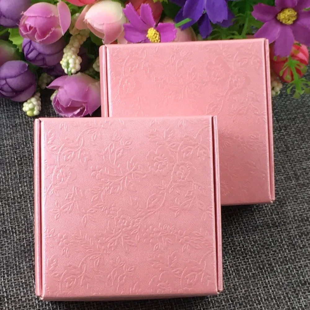 20 шт. Подарочная коробка из розовой бумаги для свадебных украшений|Подарочные