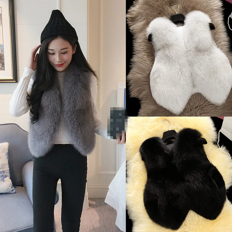 

New Nice Winter Faux Fur Vest Coat Luxury Sleeveless V-neck Short Fur Cardigan Outwear Waistcoat Vest For Women Q6861