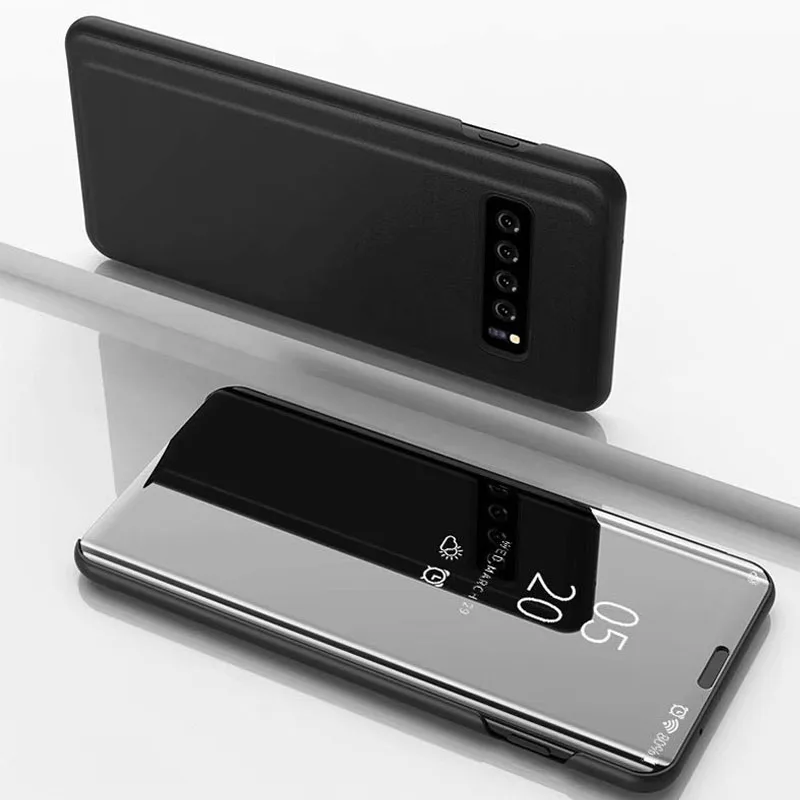Умный зеркальный флип чехол для Samsung Galaxy S10 Plus S10E S 10 plus A7 A9 A6 A8 2018 J4 J6 подставка