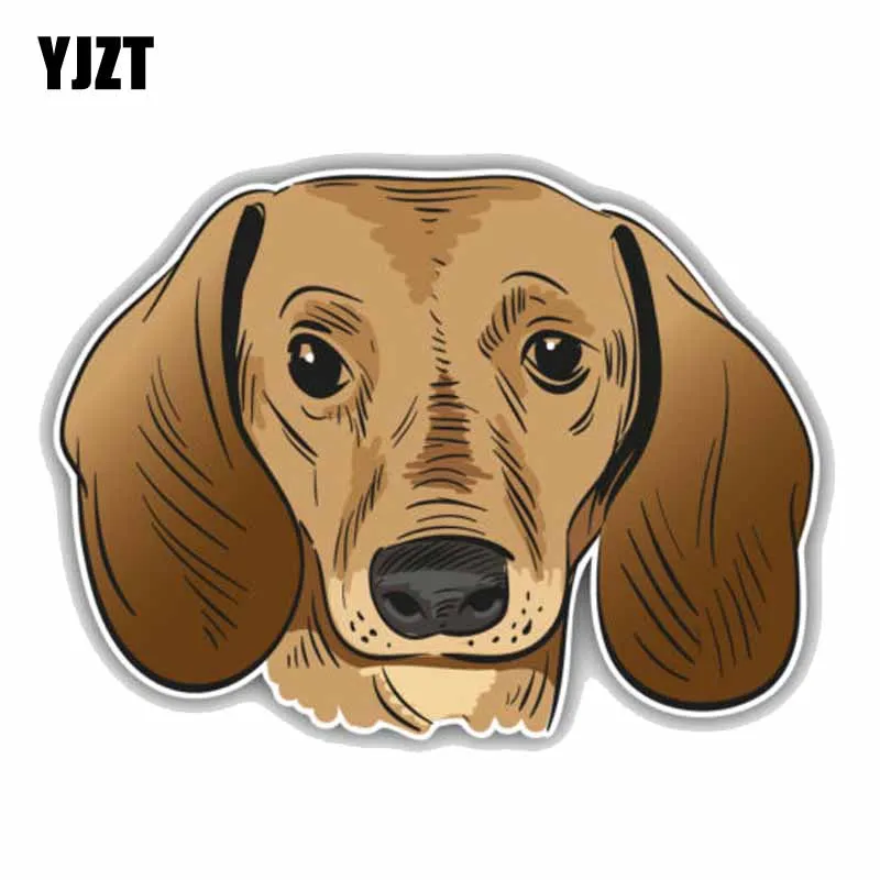 YJZT 13 см x 9 7 Такса собака голова украшение автомобиля наклейка на автомобиль|car decal