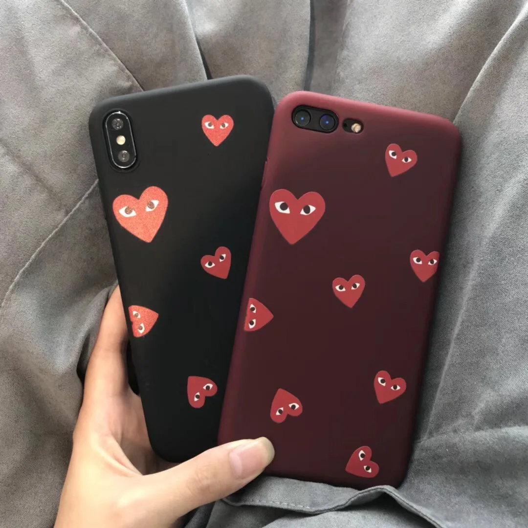 Япония модного бренда commes des garcons cdg брелок для телефона iPhone 6 6S 7 8 Plus X Xs Max Xr сердце