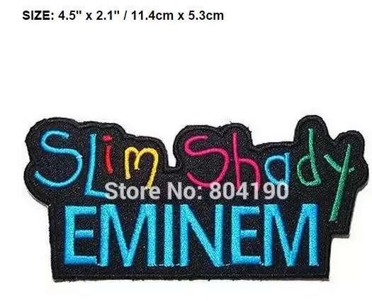 4 5 &quotEminem настоящий тонкий тенистый хип хоп Музыка рок группа логотип вышитый