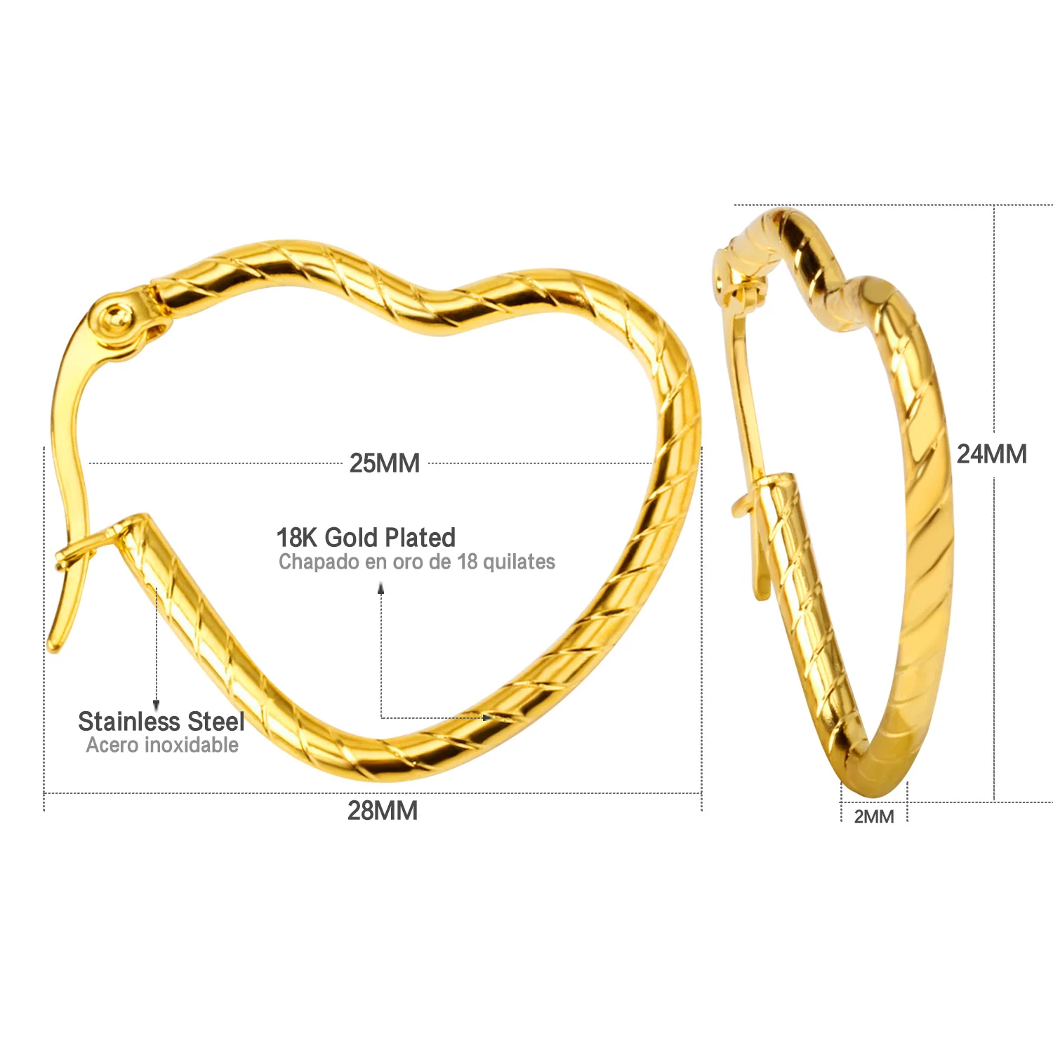 Серьги LUXUSTEEL 2020 Женские аксессуары золотое сердечко серебряного цвета серьги