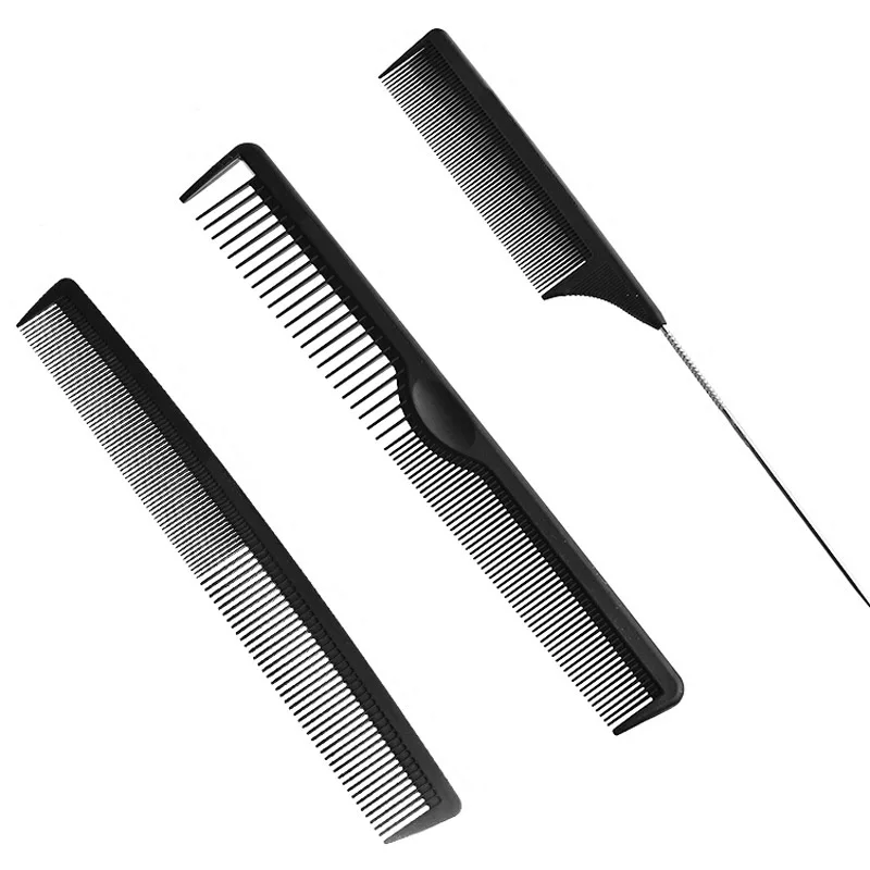 

3 Style Black Hairdressing Comb Anti-static Hair Cutting Combs Detangle Straight Hair Pro Salon Barber Styling Tool
