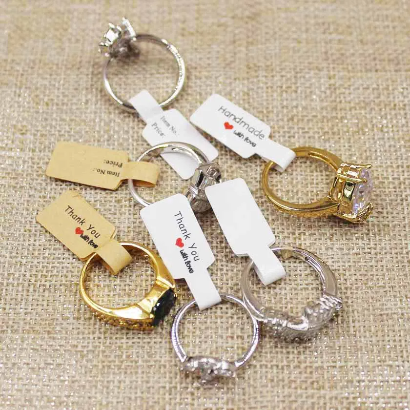 500 шт. Винтажное кольцо с самопечатью цена этикетки белый/коричневый ручная