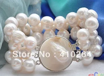 $ Wholesale_jewelry_wig бесплатная доставка 7 5 &quot8&quot дюймов ~ 8 мм белый FW PEARLbracelet bangls|jewelry pearl