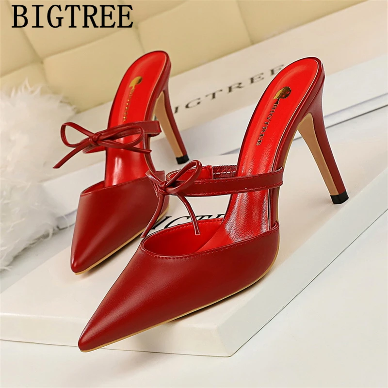 Туфли без пяток на высоких каблуках Пикантные элегантные туфли каблуке Сезон