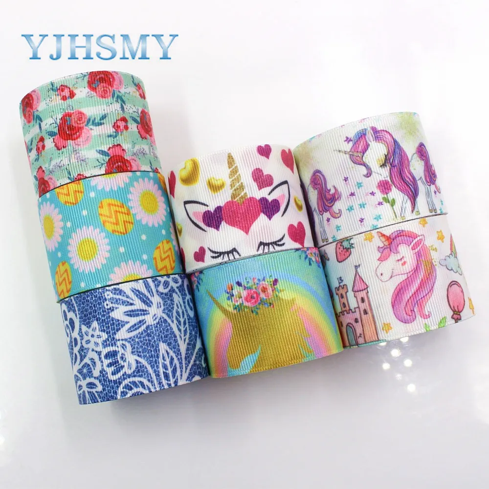 YJHSMY I-19116-360, 38 мм 10 ярдов мультфильм ленты, термальная передача напечатанные grosgrain, аксессуары для одежды, DIY упаковочные материалы