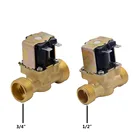 Электрический электромагнитный клапан, нормально закрытый, латунный, для контроля воды, постоянный ток 24 В, 34 дюйма, постоянный ток 24 В, 12 дюйма, 220 В переменного тока, 12 дюйма, 3 типа