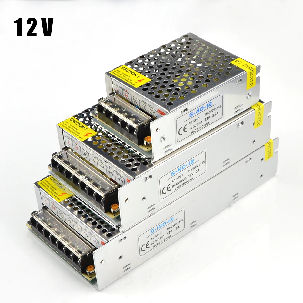 Питание DC 12V Светодиодный драйвер 1A 3A 5A 8A 10A 15A 20A 30A 40A светильник ing трансформаторный Блок адаптер драйвер для Светодиодные ленты светильник