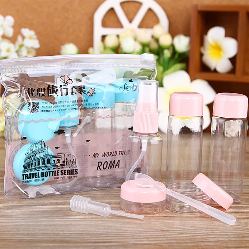 Мода 7 шт./компл. горшок Прозрачный Крем для лица в пластиковой упаковке бутылок