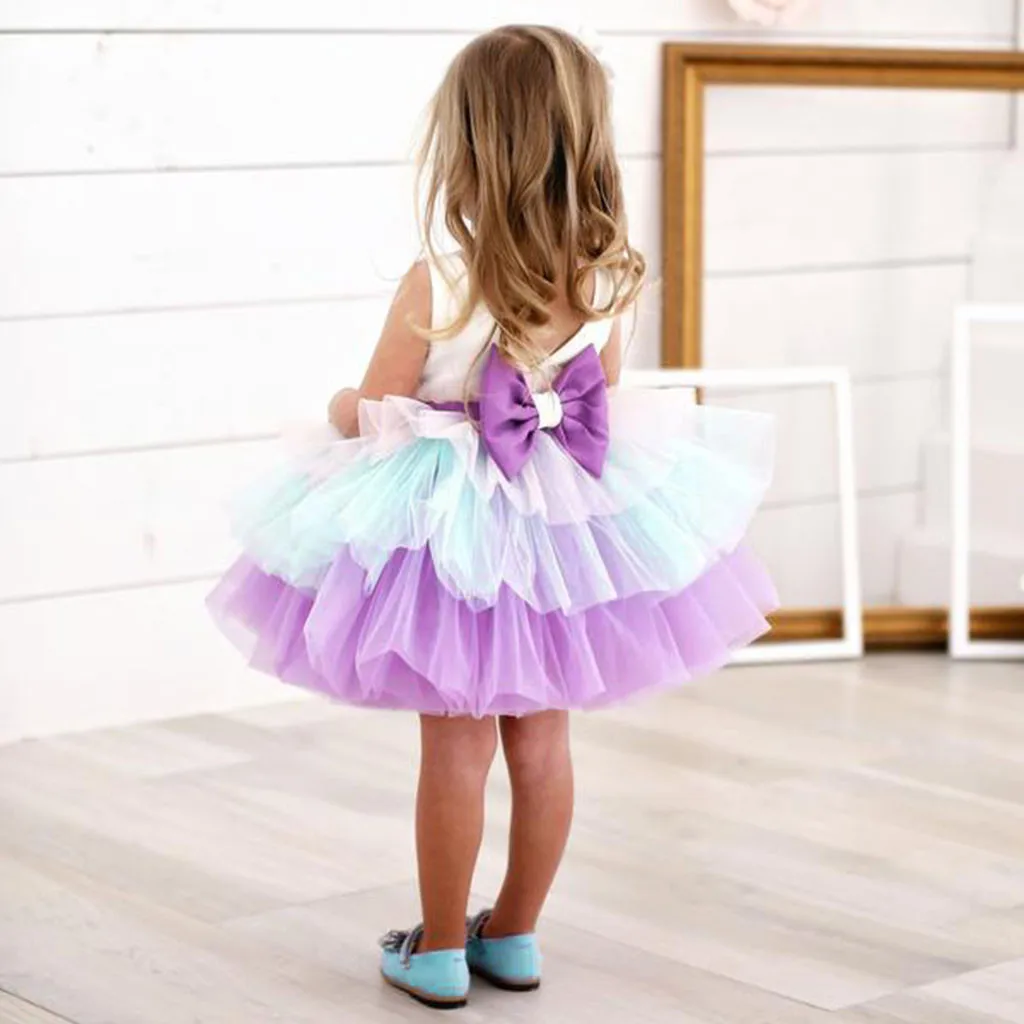 Платье принцессы из тюля без рукавов для маленьких девочек нарядные свадебные