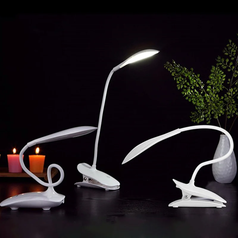 Новый сгибаемый USB Перезаряжаемый Настольный светильник с зажимом сенсорный