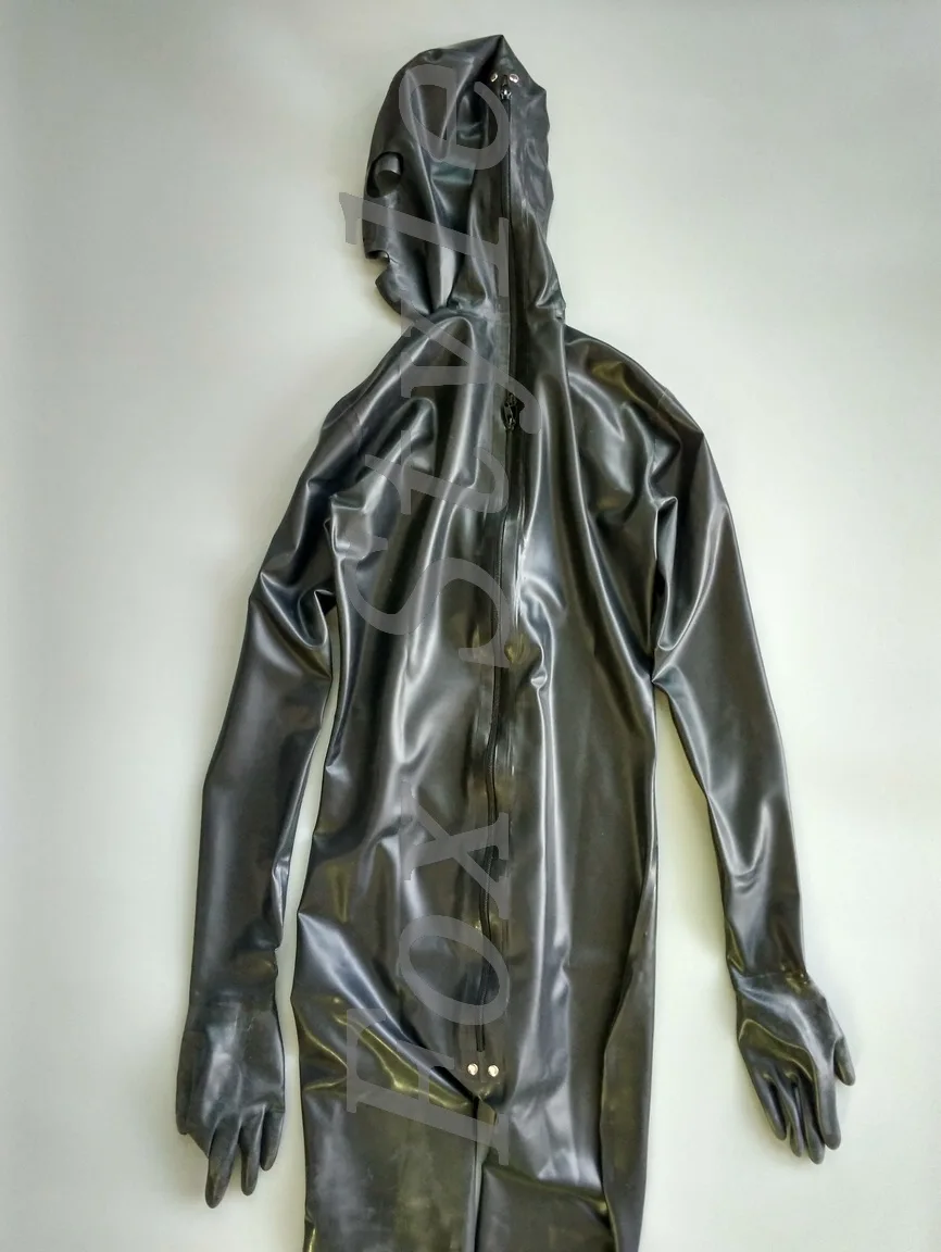 Латексные костюмы-кошки с полным покрытием и задней молнией внутренними ручками