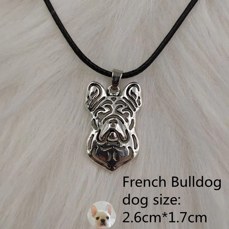 French Bulldog Ожерелье с подвеской в виде собаки и животного, античное серебро, Хаски, пудель, ювелирное изделие для женщин, мужчин, женщин, девушек, милых девушек в стиле панк - Окраска металла: French Bulldog