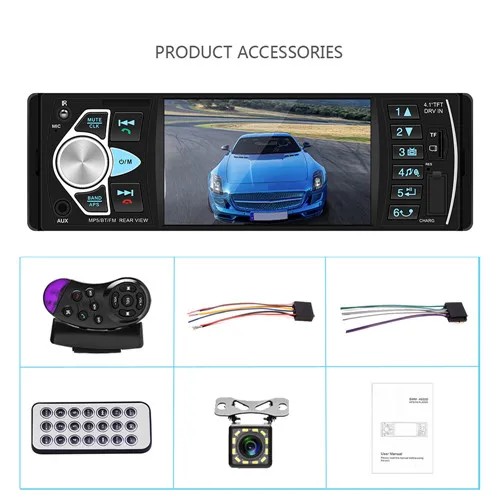 With 12 LED Camera Hikity 4022D 1 Din автомагнитола Авто Аудио Стерео Авторадио bluetooth Поддержка камеры заднего вида USB рулевое колесо дистанционное управление - Цвет: With 12 LED Camera