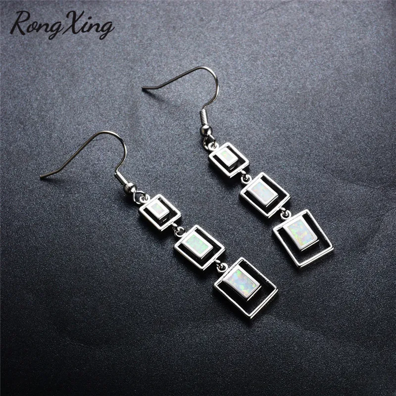 Женские серьги подвески с голубым/белым огненным опалом|long dangle earrings|long drop earringdangle