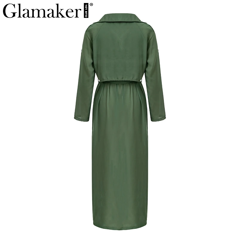 Glamaker шифоновое прозрачное длинное пальто с поясом, женское свободное модное пальто на пуговицах, женский летний модный кардиган, пальто