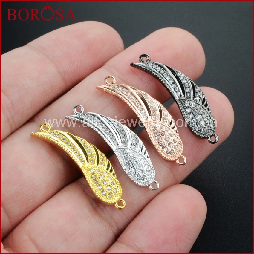 Кубический цирконий BOROSA медный кристалл соединитель крыла ангела WX032 | Украшения