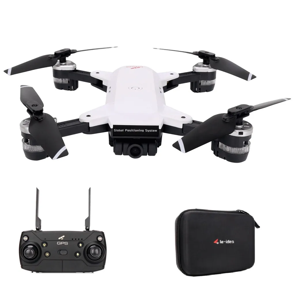 Белый Le-IDEA10 Дрон GPS WiFi FPV 1080P широкоугольный Вертолет камеры Квадрокоптер Складная Высота удержания Дроны с камерой HD - Цвет: Белый