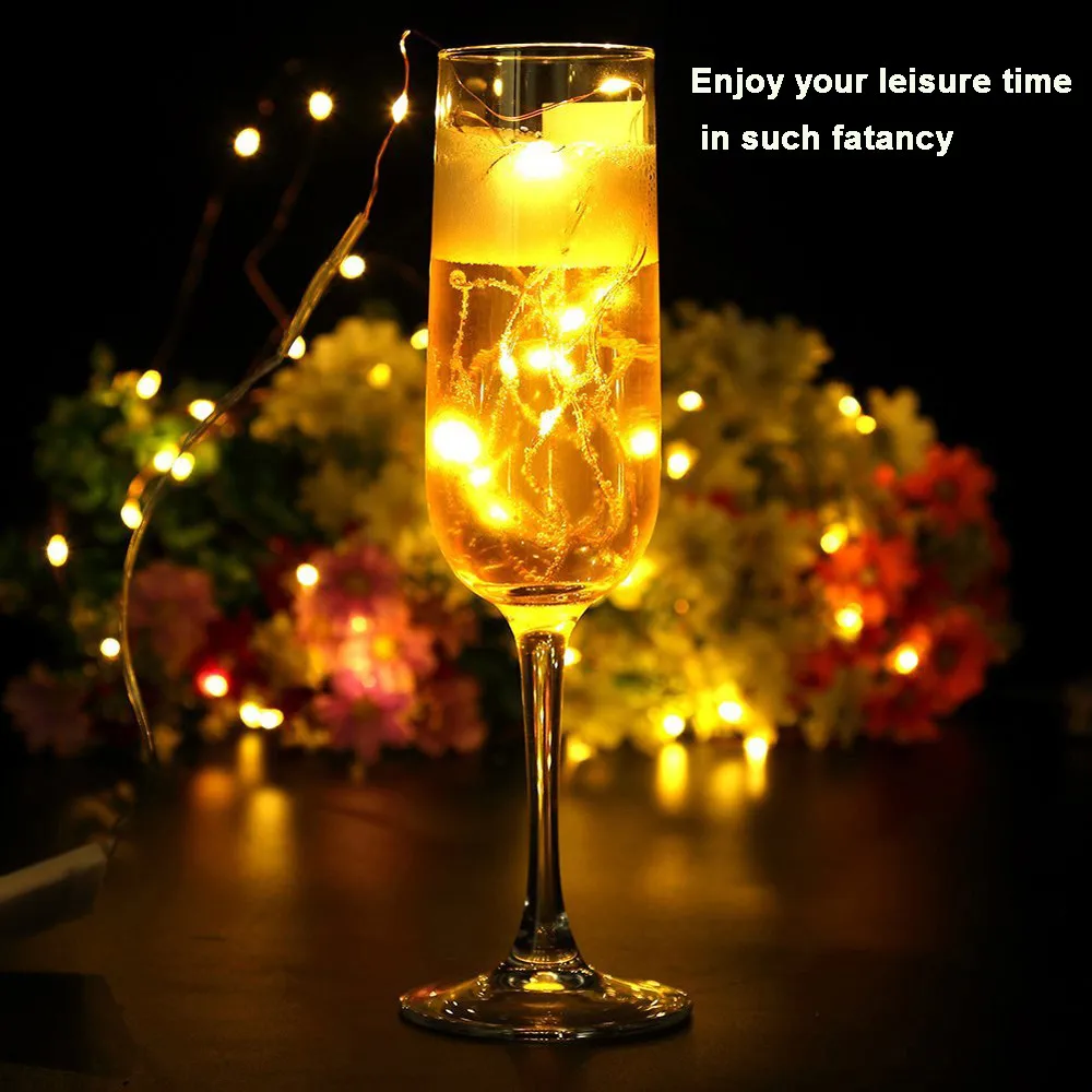 360 градусов блеск 12 шт. 10LED сказочных огней батарея Звездное строка медный провод