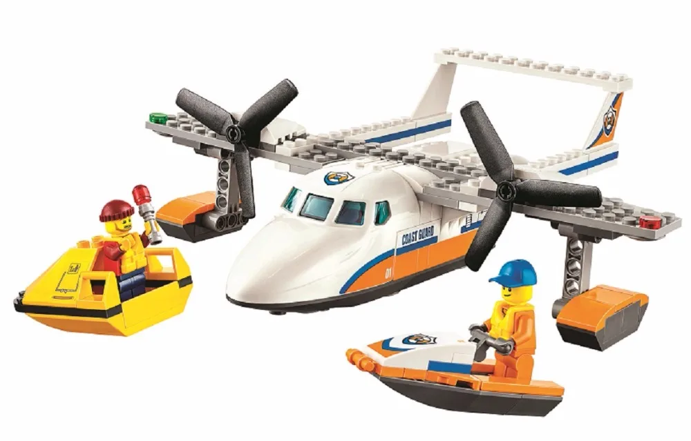 Виль гарде Cotiere de Sauvetage en Mer Avion blocs construction DIY briques jouet cadeau pour enfants совместимый avec