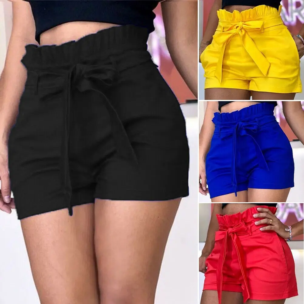 

High Waist Shorts Women Summer Loose Casual Cotton Solid Color Hot Pants Sexy Ladies Short Pants Oversize