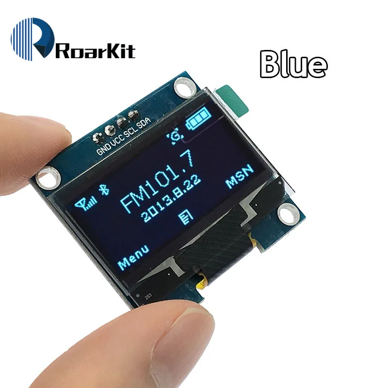 Blue 1 шт. 1," O светодиодный модуль белый и синий цвета 128X64 1,3 дюймов O светодиодный ЖК-дисплей светодиодный Дисплей модуль для Arduino 1,3" IIC связи - Цвет: Blue