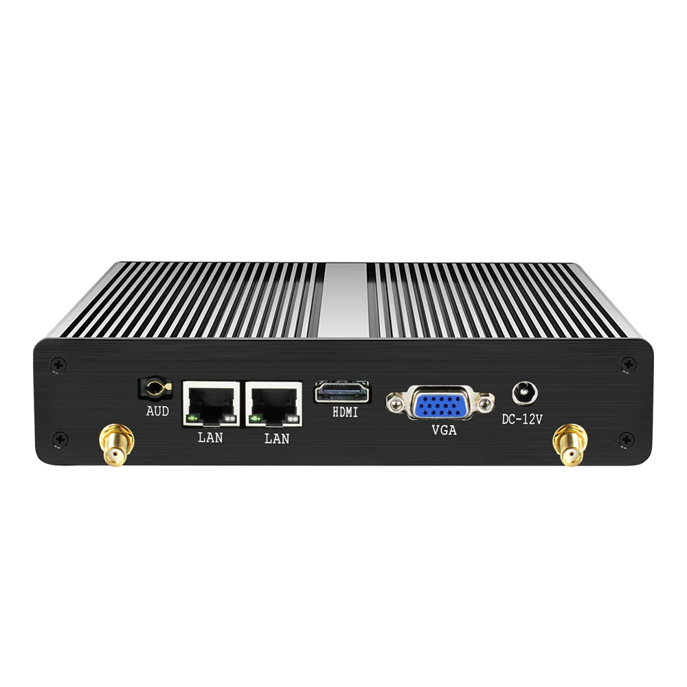 Мини ПК BEBEPC без вентилятора мини компьютер с двумя LAN портами Celeron N2830 J1800 J4105 Windows 10