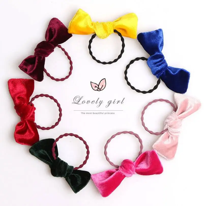 Бархатные банты для волос 6 3 см эластичные повязки девочек 7 шт./компл. резинки