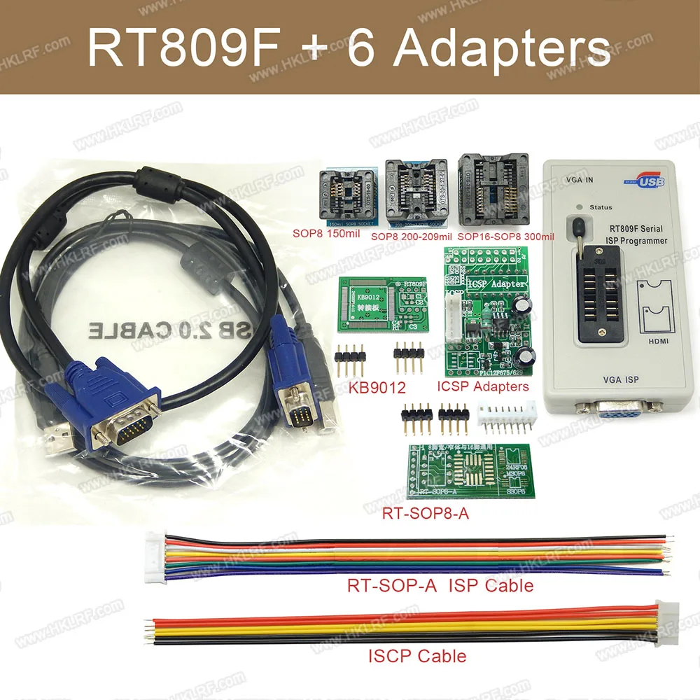 Лидер продаж RT809F программист адаптеры SOP8 IC материнской считыватель LCD