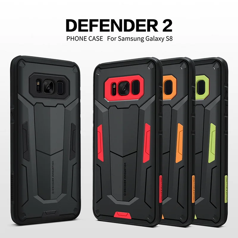 Противоударный Armour чехол для Samsung Galaxy S8 S8 плюс Примечание 8 Nillkin Defender 2 Щит задняя крышка жесткие Чехол для Samsung S8 плюс