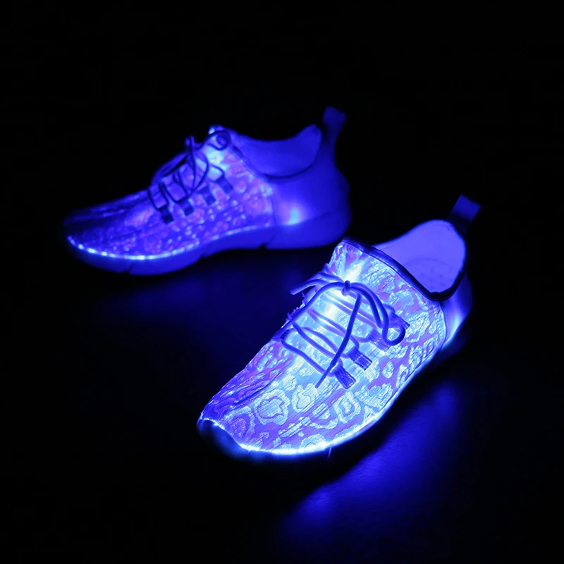 Eu 3525 -47 Led mens Shoes casual Usb Chargeable Glowing Sneakers Fiber Optic White For Girls Young Men Women Party | Обувь