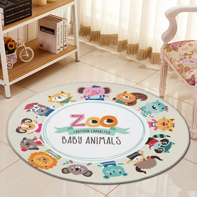 3d carpet jungle animals cartoon round living room carpets chair mat kitchen area rug baby kids bed room mat indoor doormat 60 free global shipping