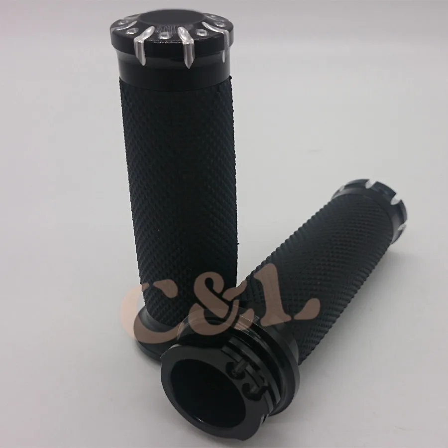 Черные алюминиевые кромкорезные ручки для мотоцикла 1 дюйм 25 мм Harley Sportster Touring Dyna