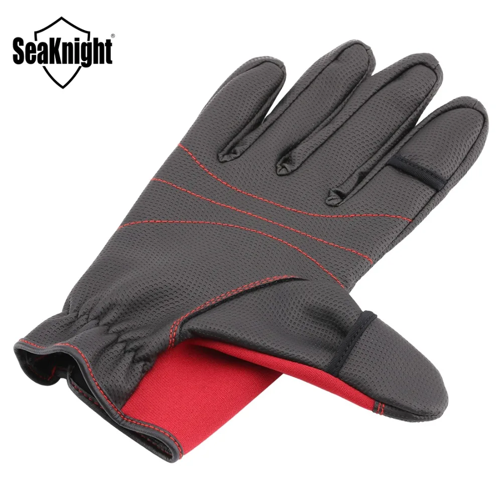Перчатки для рыбалки SeaKnight SK02 из искусственной кожи 1 пара/лот X XL XXL неопреновые