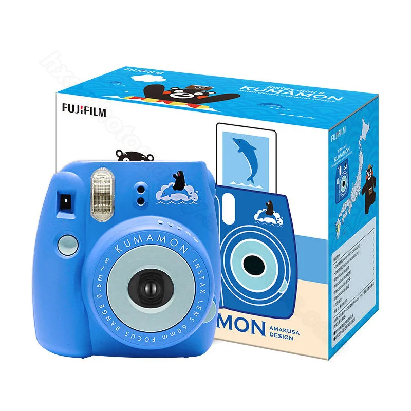 Kumamon Set - Blue Fujifilm Instax Mini 8 Kumamon мгновенная камера набор Kumamon камера+ Kumamon пленка+ специальный ноутбук+ кольцо для ключей+ ремешок+ наклейка - Цвет: Kumamon Set - Blue