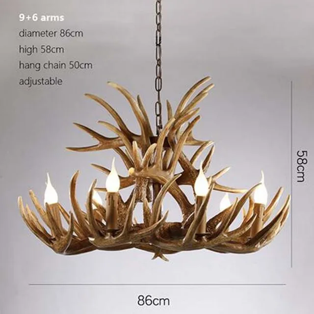 Brown 9x6 arms Кантри Ретро рога Люстра lustres luminaria лестница Средиземноморский люстра светильник - Цвет абажура: Brown 9x6 arms