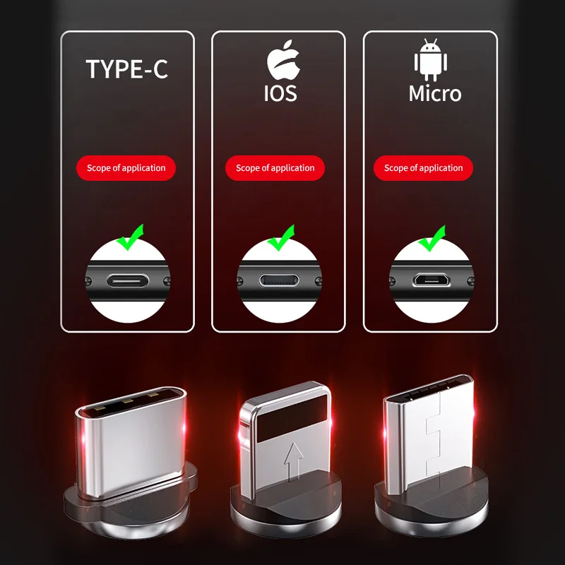 Магнитный кабель Micro USB type C для быстрой зарядки OLAF iPhone XS XR X 7 8 зарядный адаптер type-C
