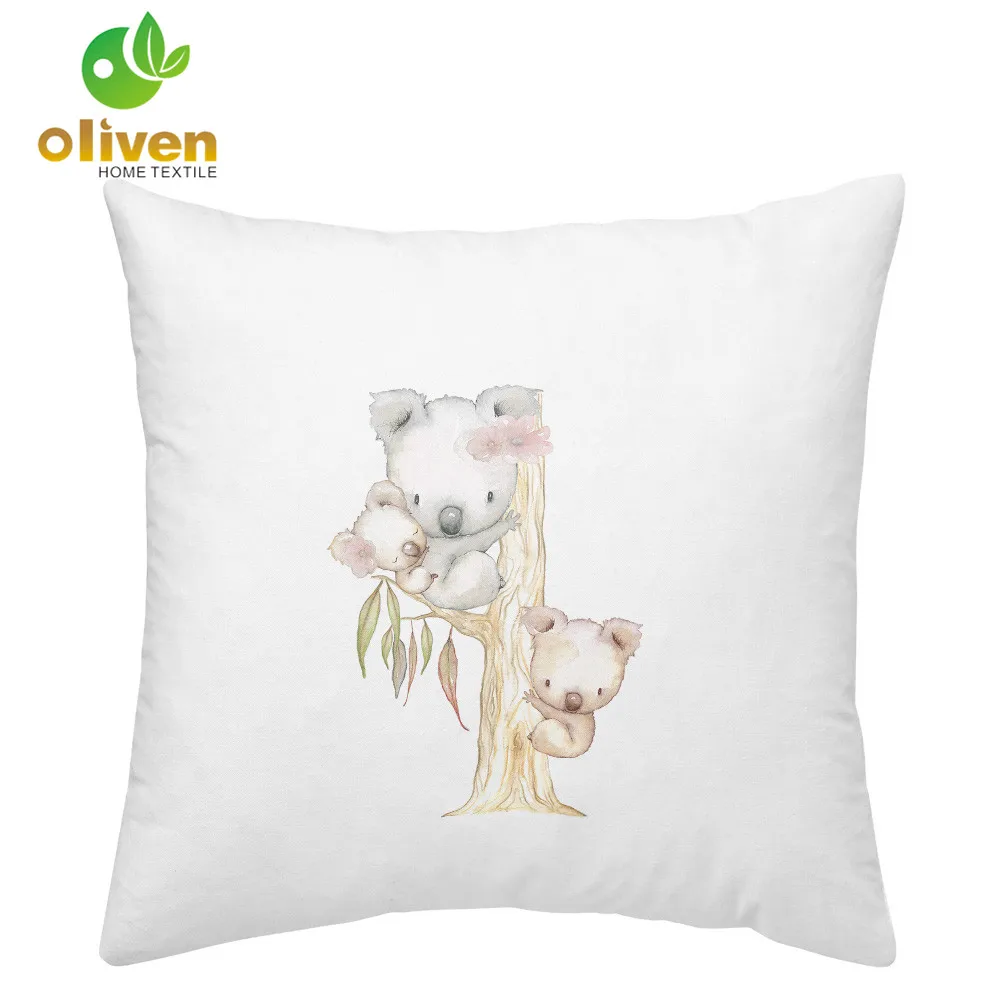 Cute Animal Koala Climbing Tree Cushion Cover Kids Cartoon Throw Pillows Living Room Sofa Seat funda cojin P15 | Дом и сад