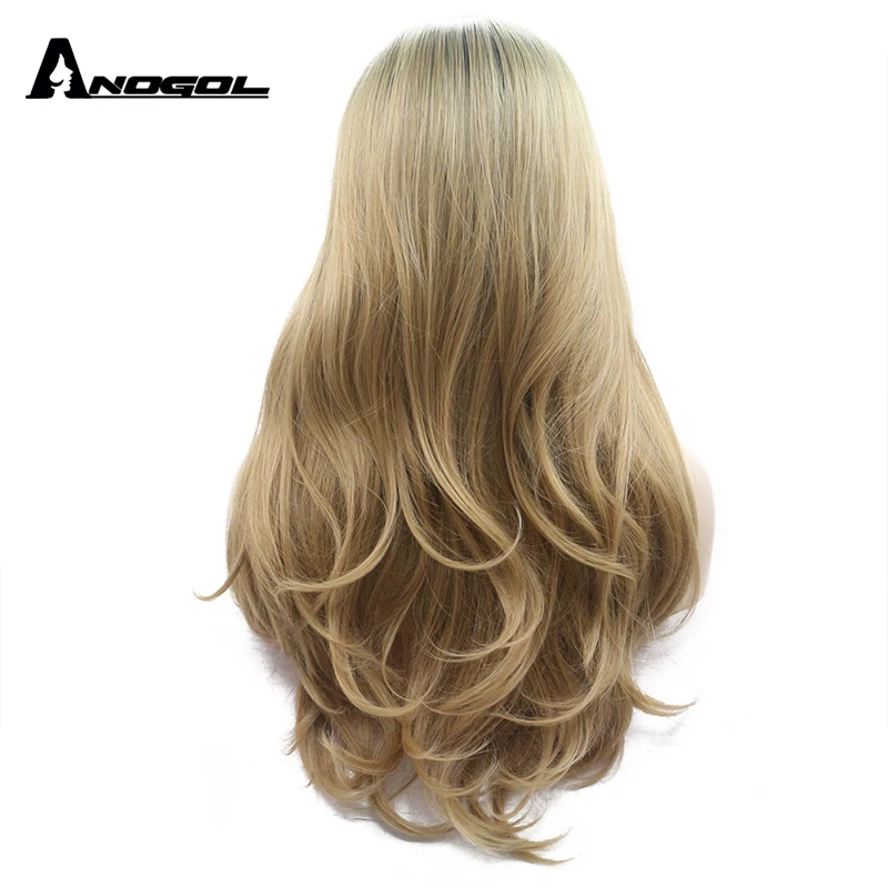 Аногол 180% Плотность высокотемпературное волокно черный Омбре блонд длинное тело