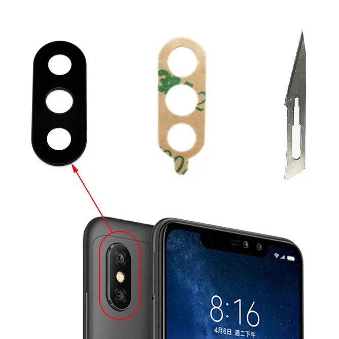 2 шт./лот XGE задний объектив камеры стекло Замена для Xiaomi Redmi Note 6 Pro с наклейкой высокое качество