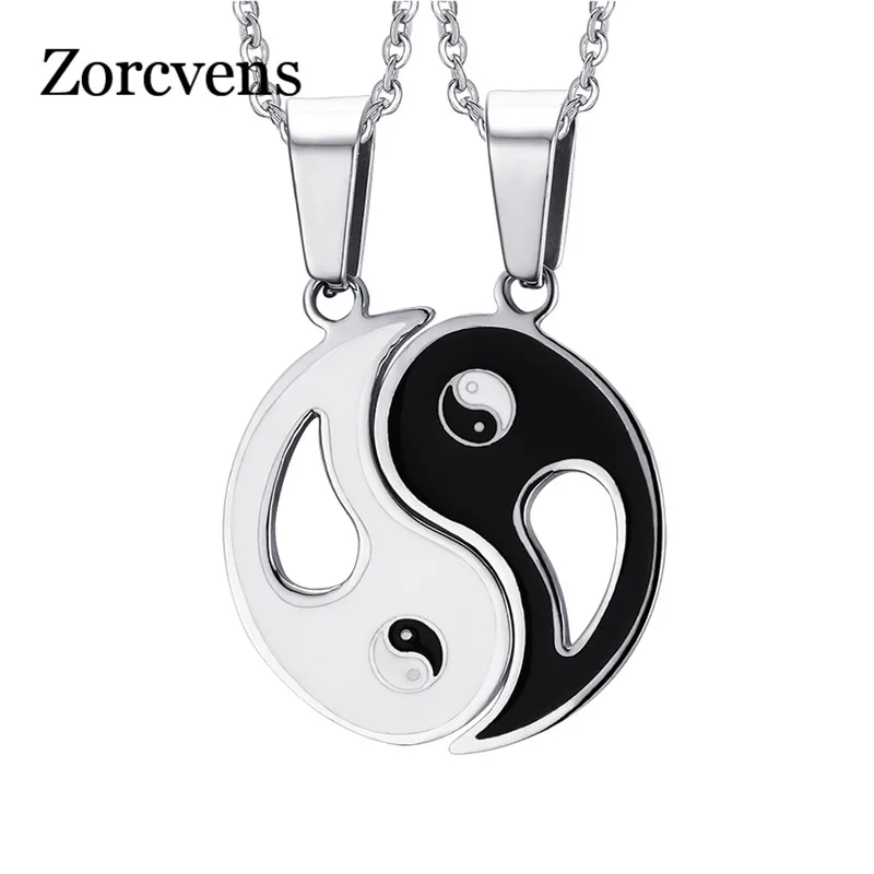 Ожерелья с подвеской-кулоном ZORCVENS Yin Yang черно-белые для друзей влюбленных пар