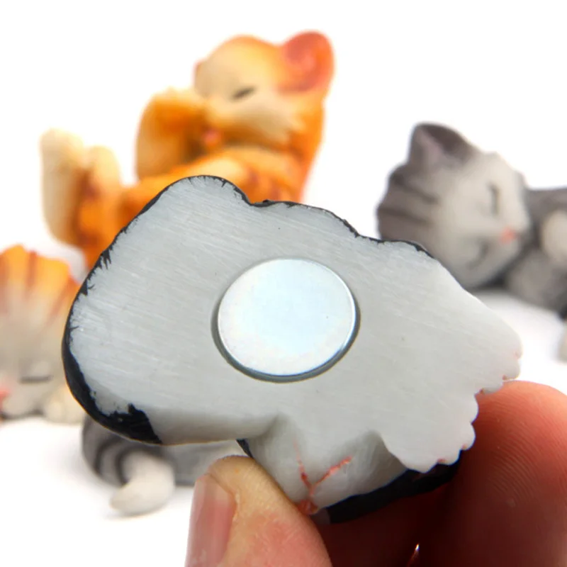 Магниты на холодильник Спящая кошка милый котенок лежащий мультяшный животный