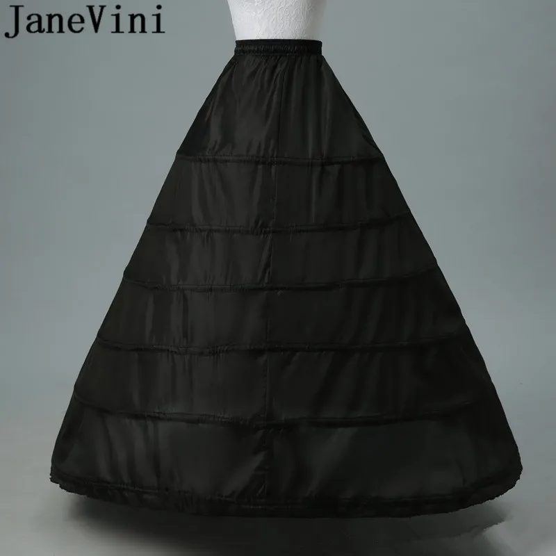 JaneVini 2019 Big Petticoat 6 Hoops Ball Gown Black Crinoline White Women Wedding Dress Underskirts Bride Underwear | Свадьбы и